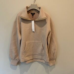 Tribal Beige Quilted Half-Zip Pullover
